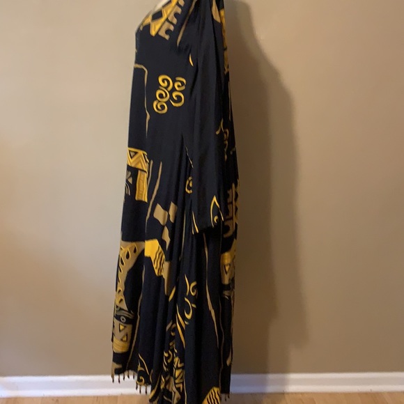 Original Antthony size L black patterned design dress beaded hemline - Picture 4 of 8